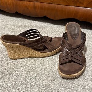 Gianni Bini Dark Brown Wedge Sandals